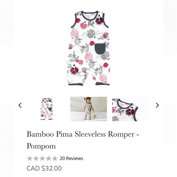 Two Brand New Bamboo Pima Sleeveless Rompers by Nest Design - Picture 12 of 16